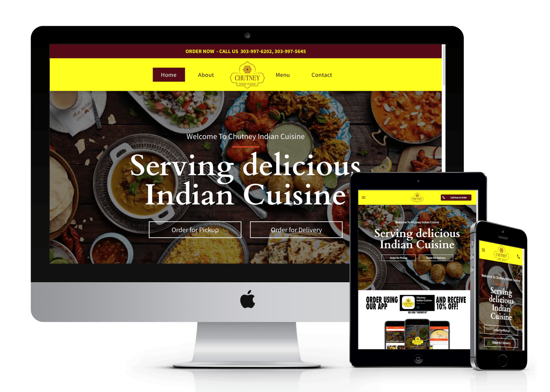 Restaurant website design example