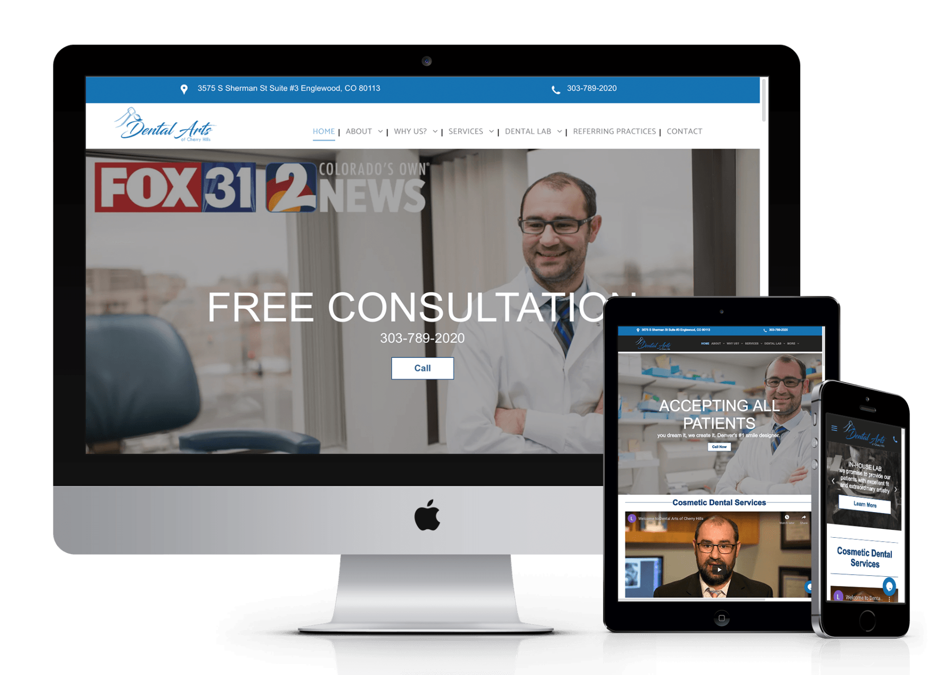 Dental website design example