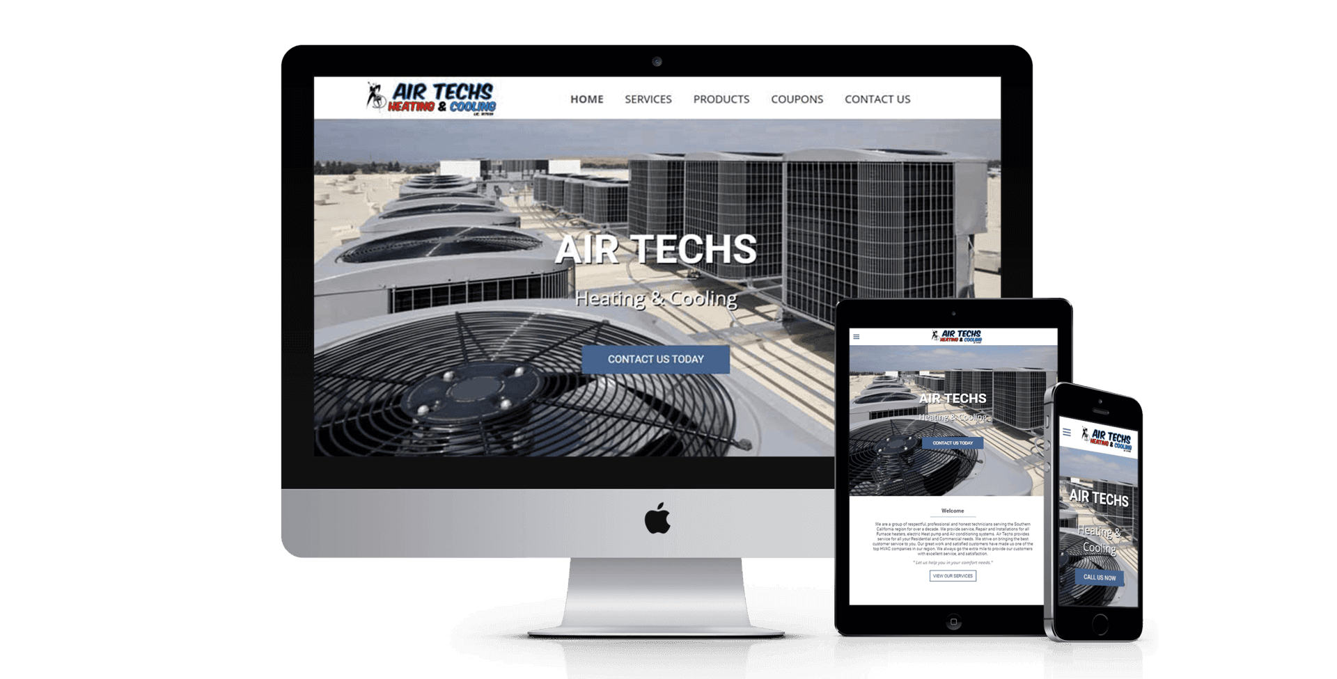 Air Techs HVAC website design screenshot