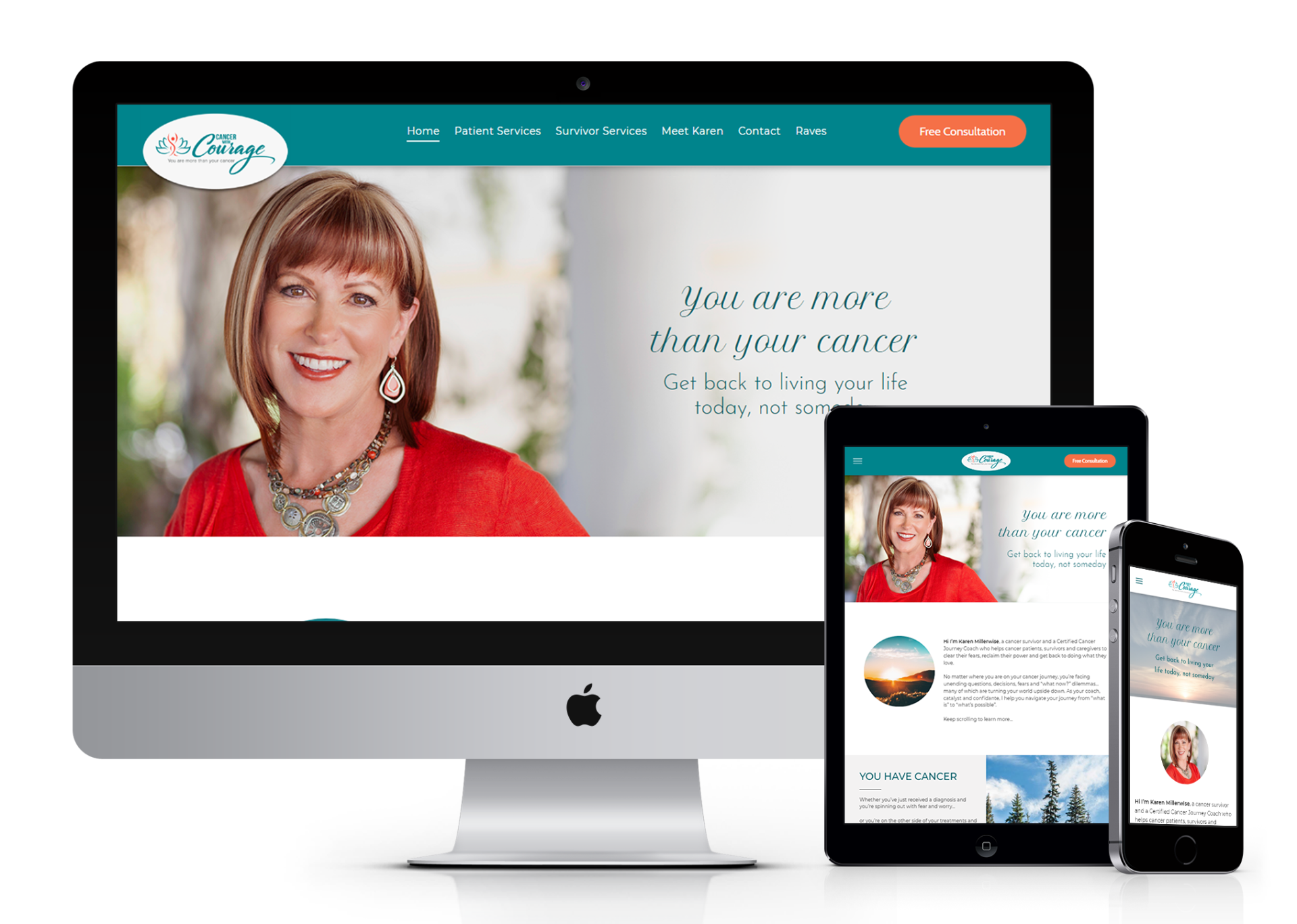 Cancer With Courage website design screenshot
