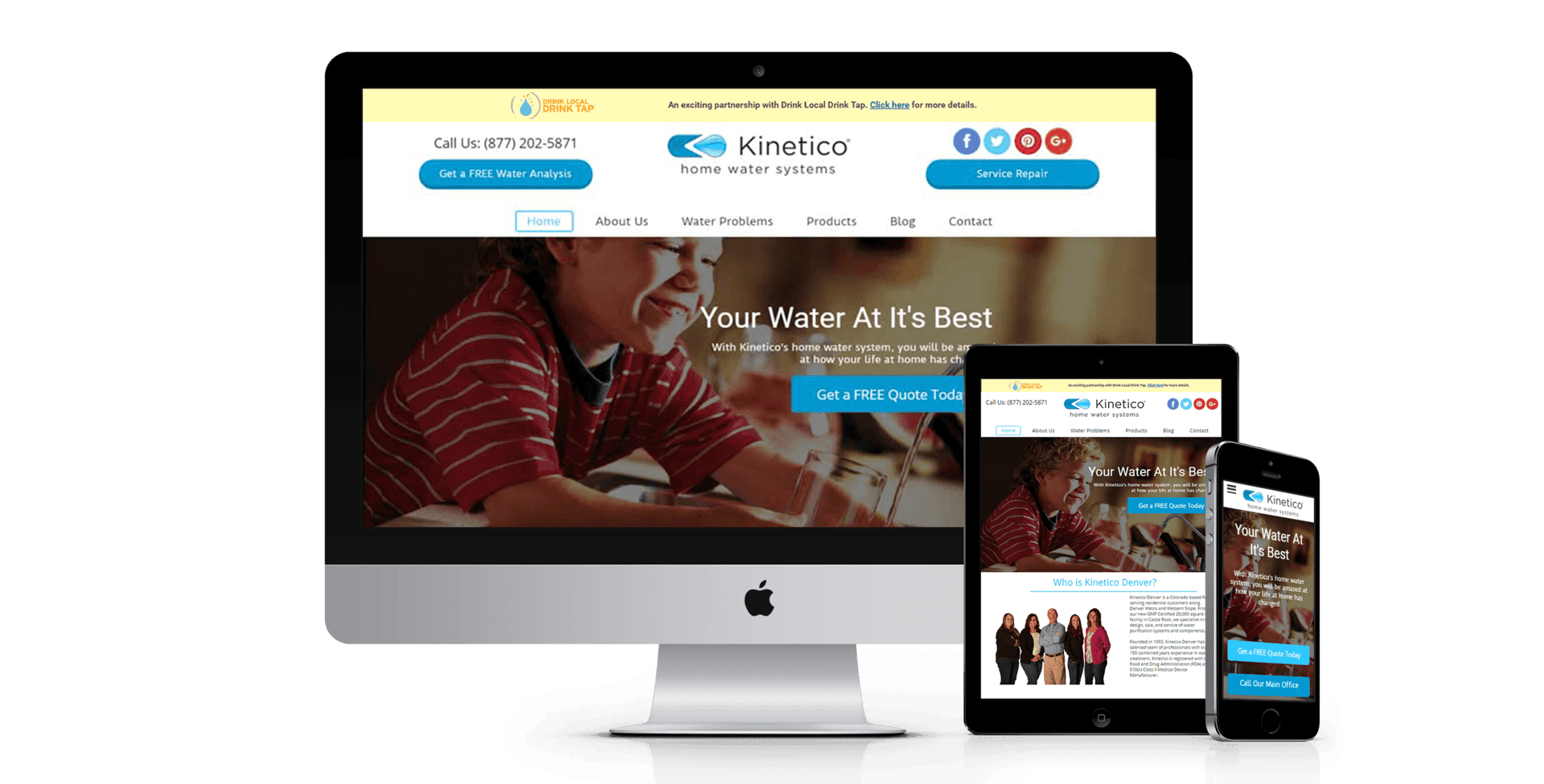 Kinetico Denver website design screenshot