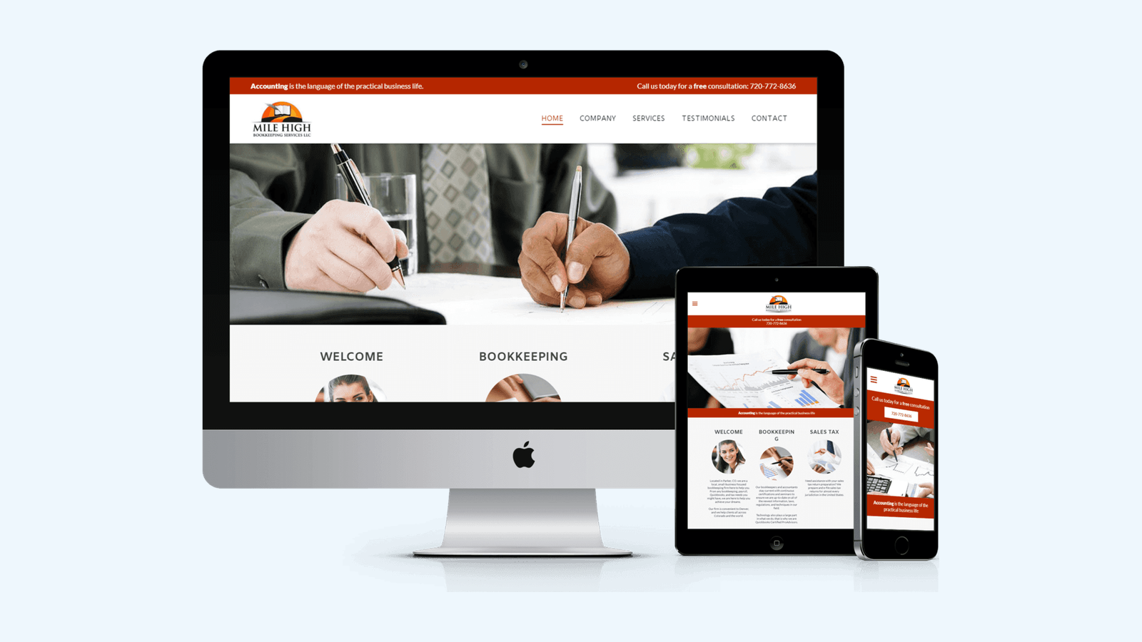 Bookkeeping & Accounting website design example