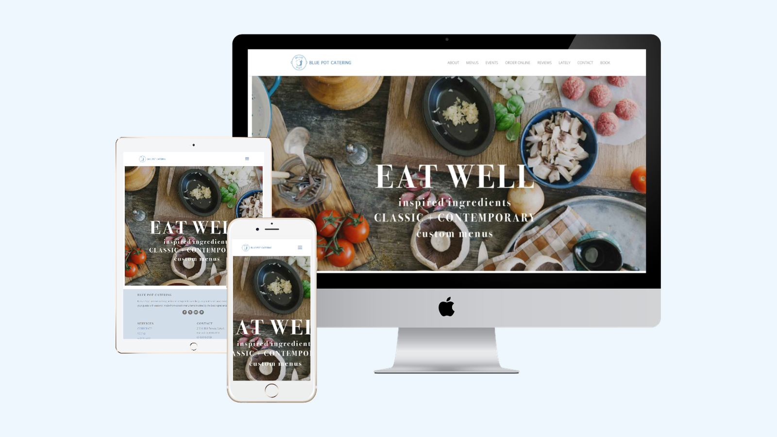 Catering website design example