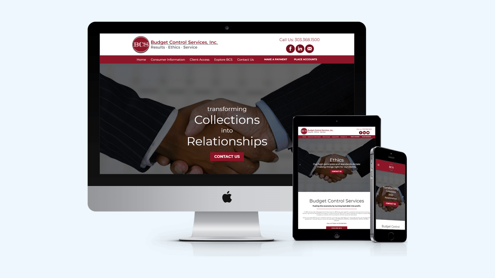 Collections website design example