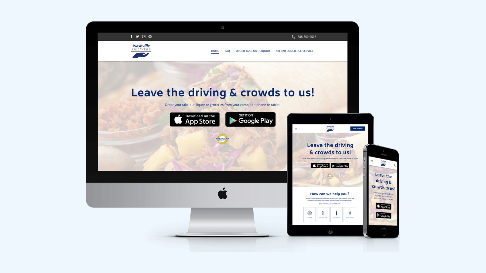 Delivery website design example