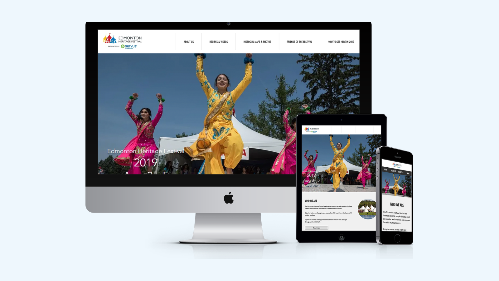 Festivals website design example