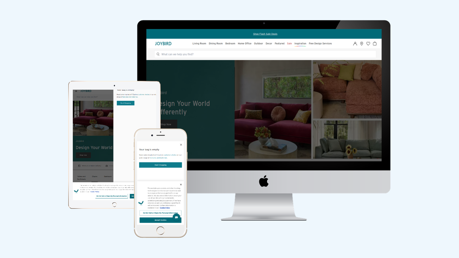 Furniture Stores website design example