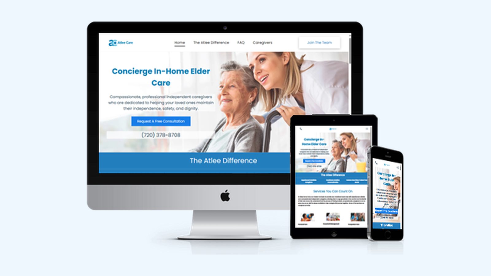 Home Care website design example