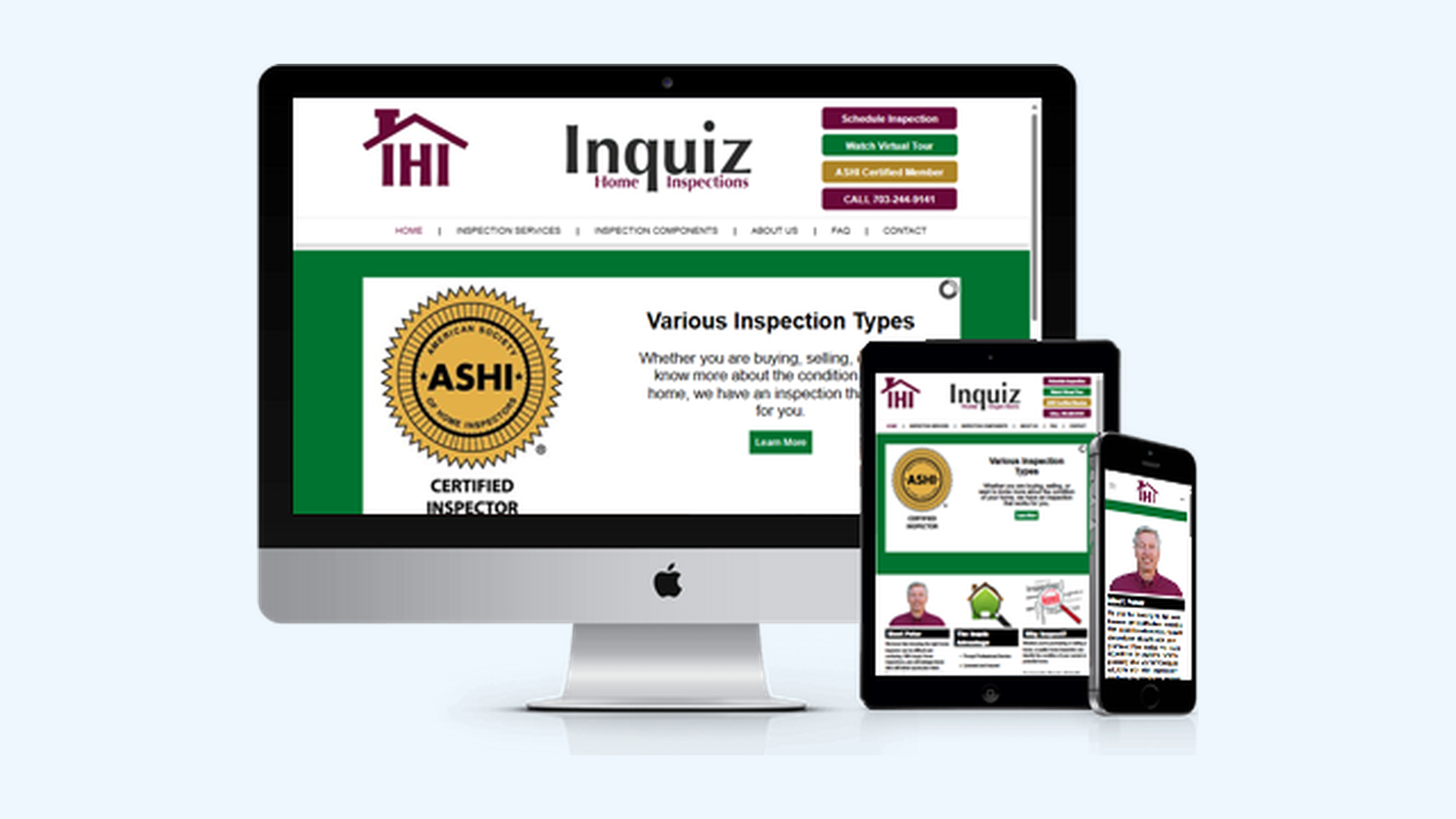 Home Inspections website design example