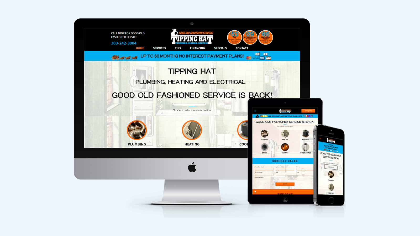 Home Services website design example