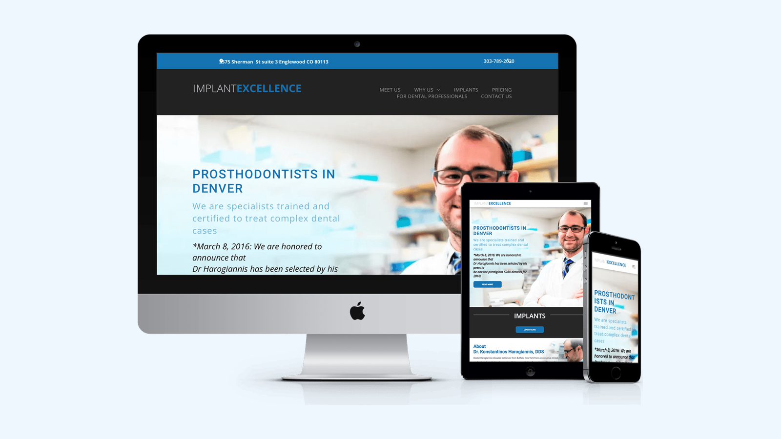 Implants website design example
