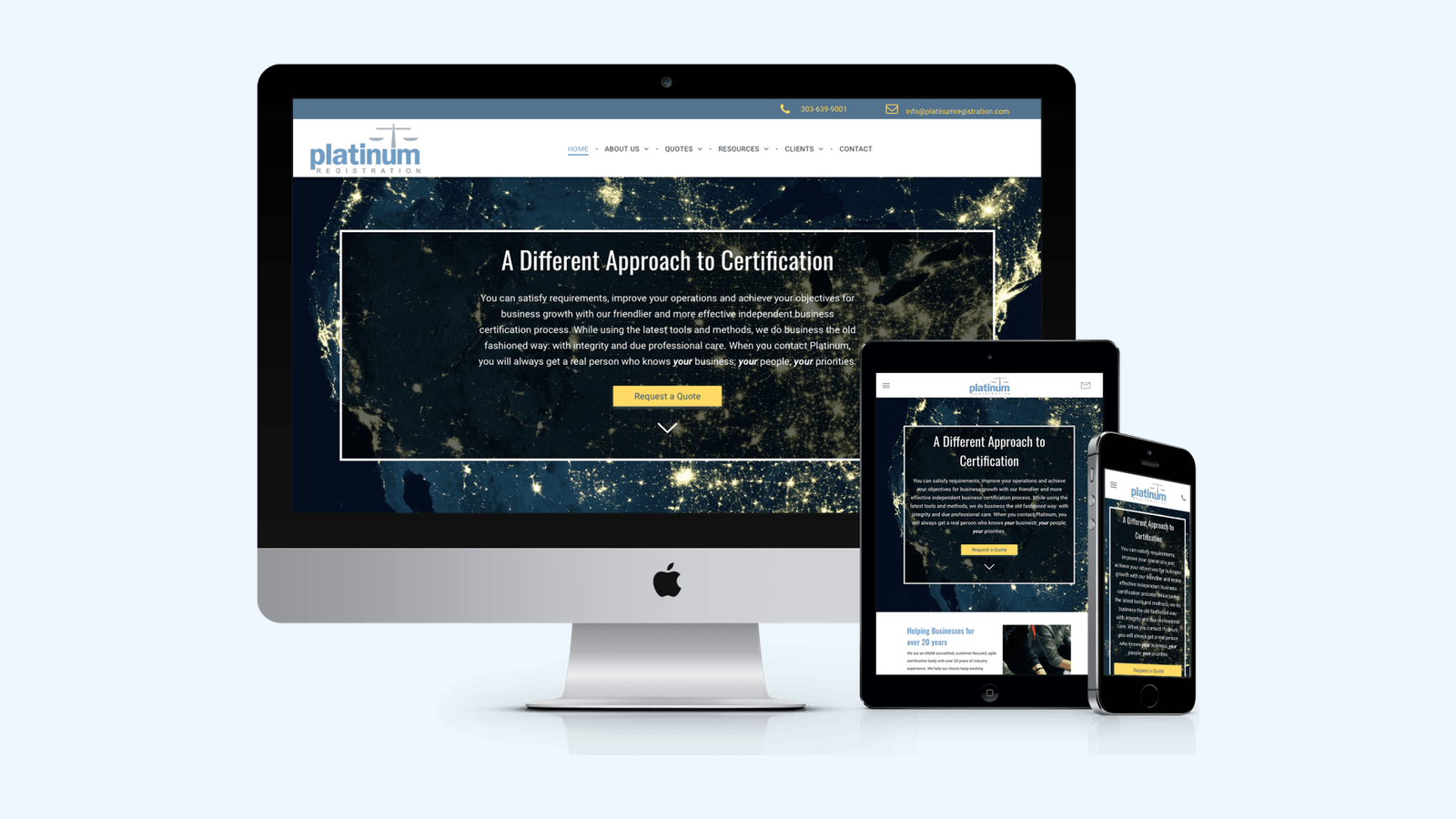 Industrial Services website design example