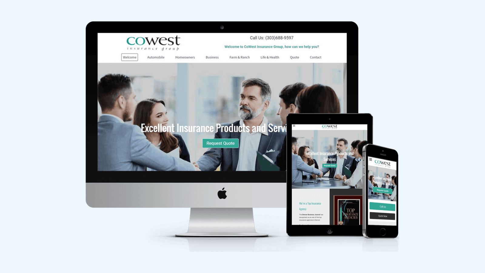Insurance website design example