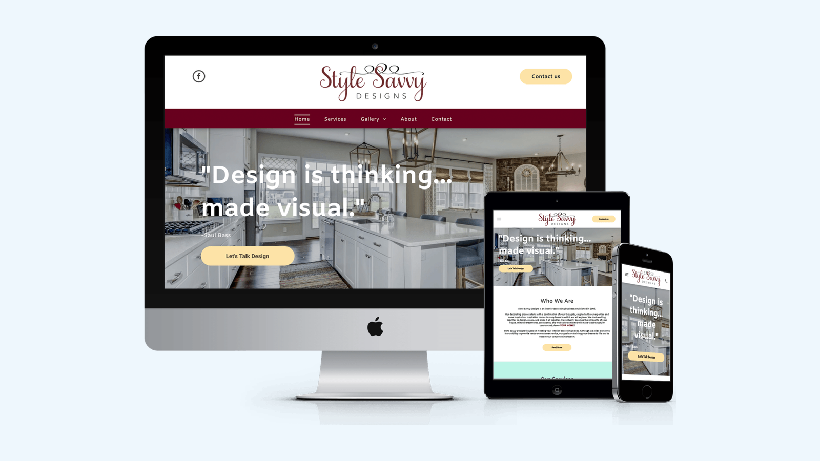 Kitchen & Bath website design example