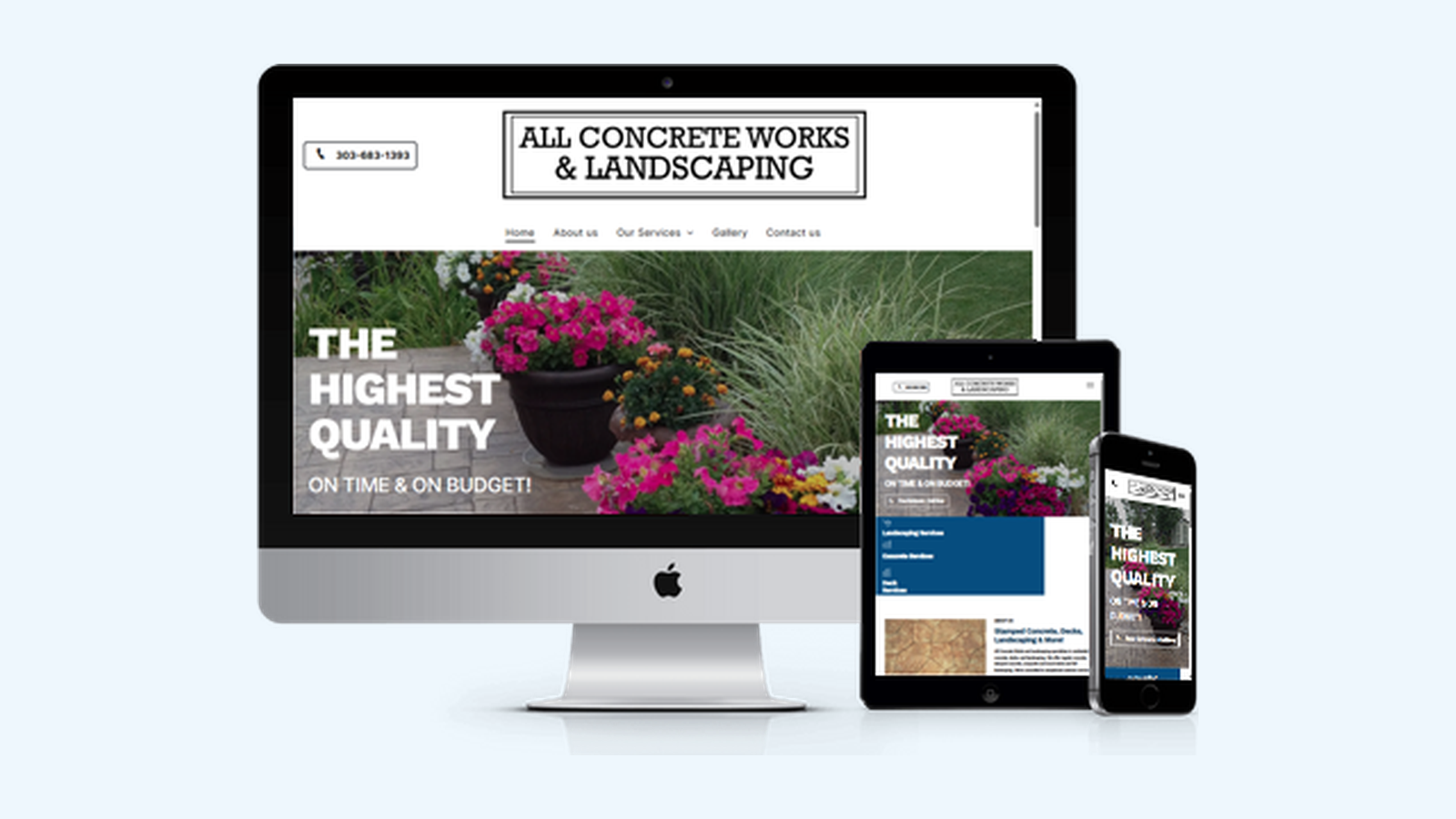 Landscaping website design example