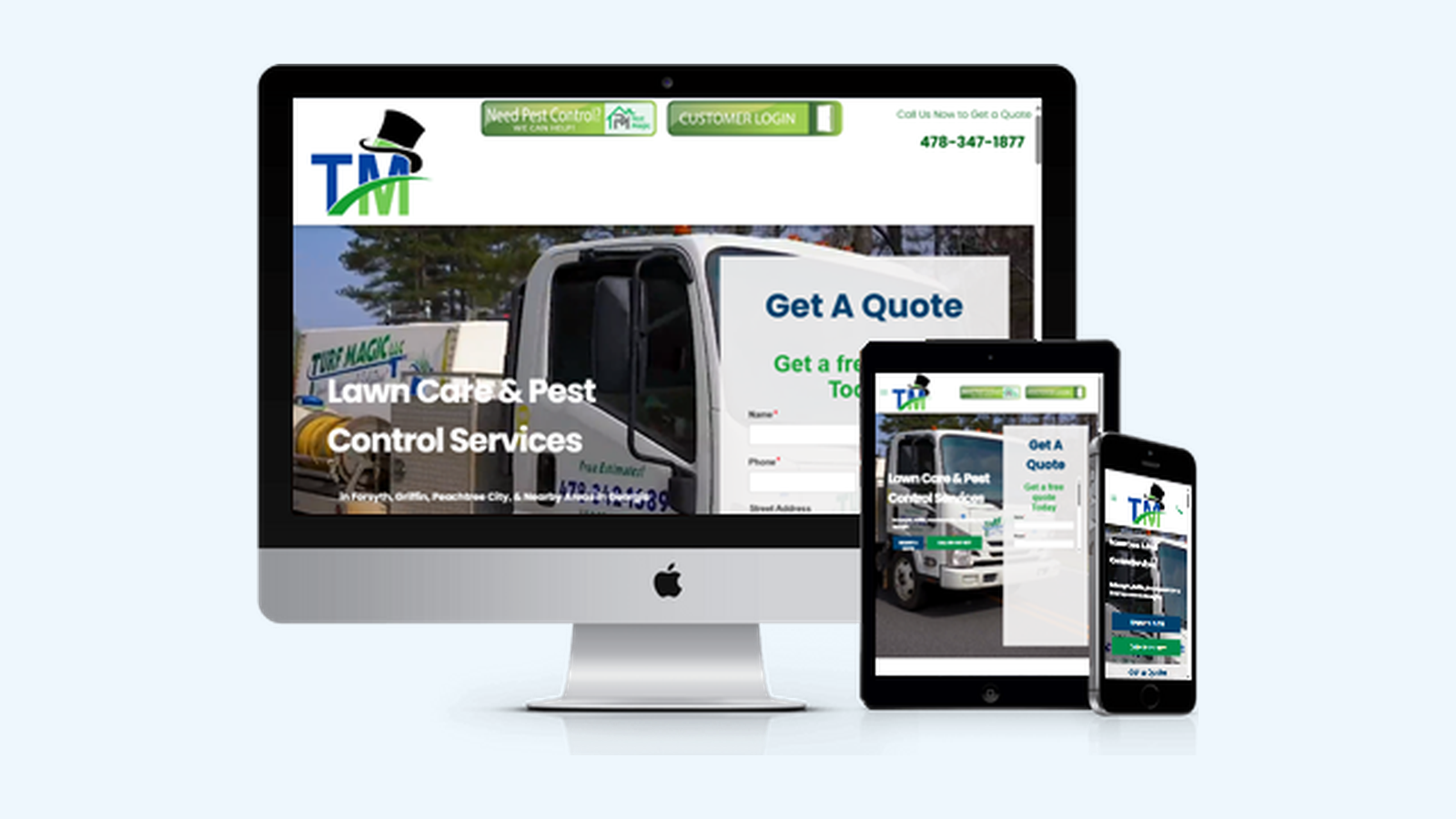 Lawn Care website design example