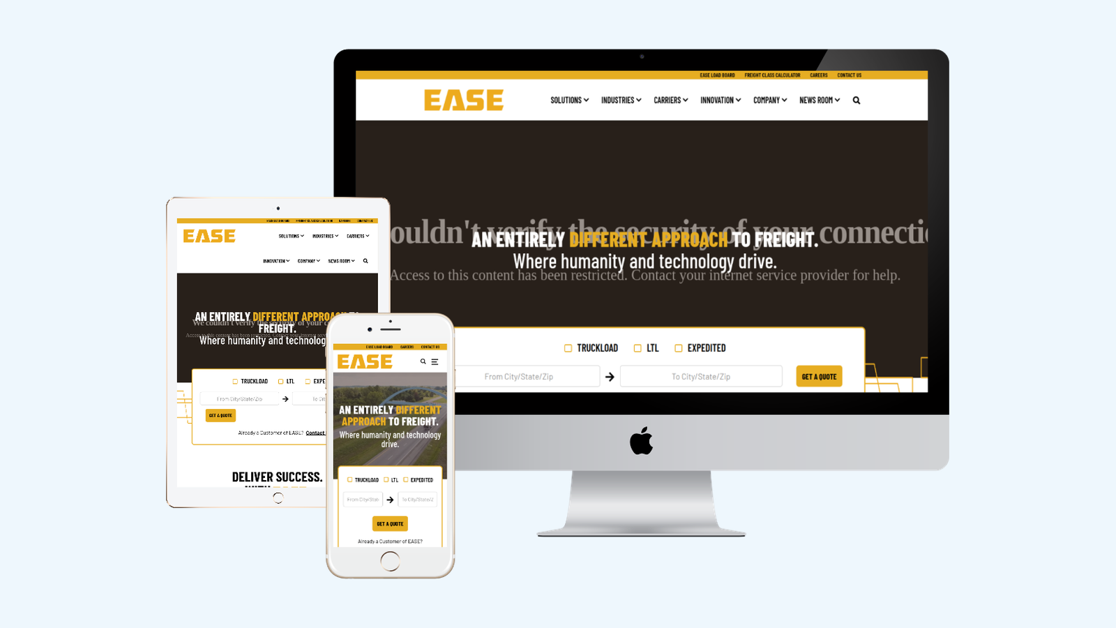Logistics website design example