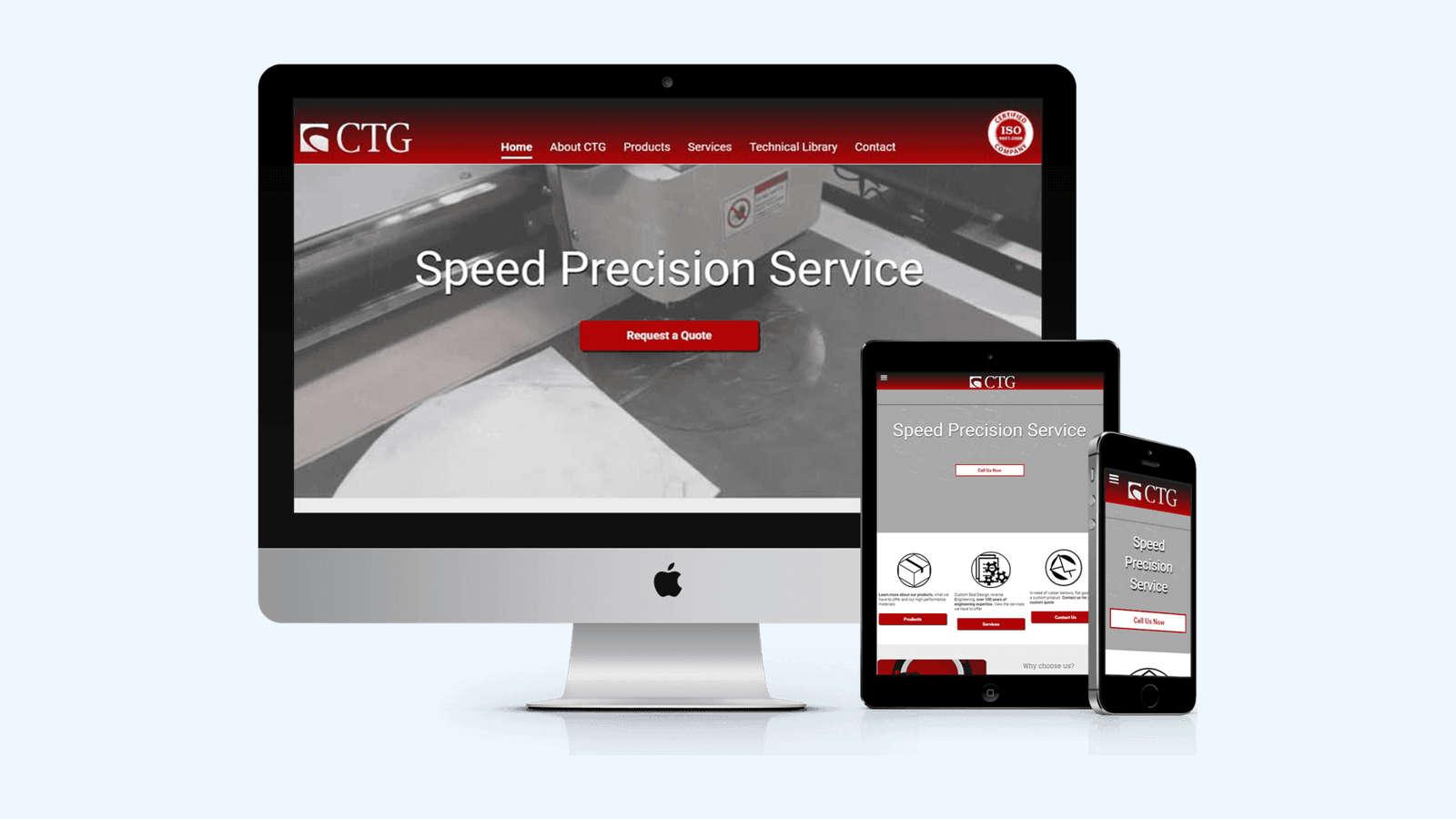 Manufacturing website design example