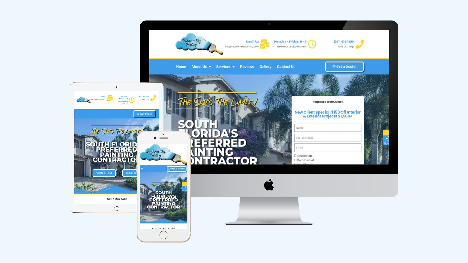 Painting Contractors website design example