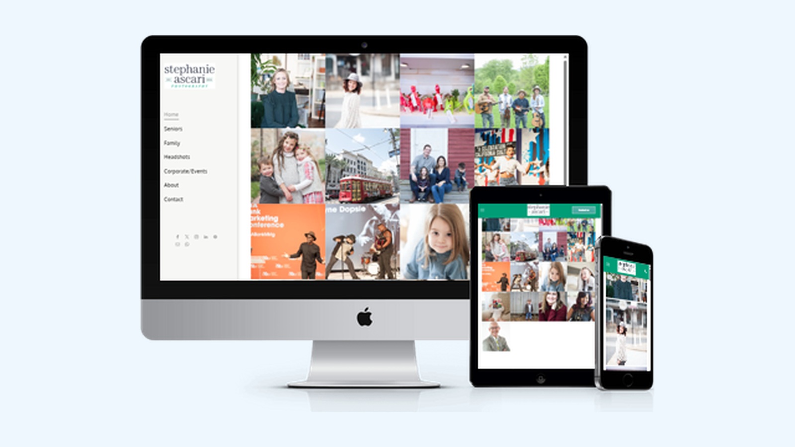 Photographers website design example
