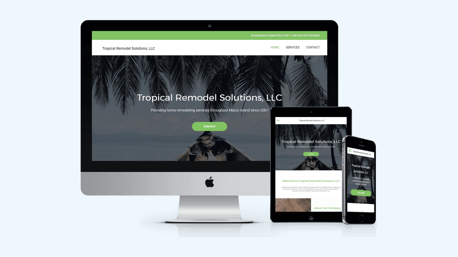 Remodeling website design example