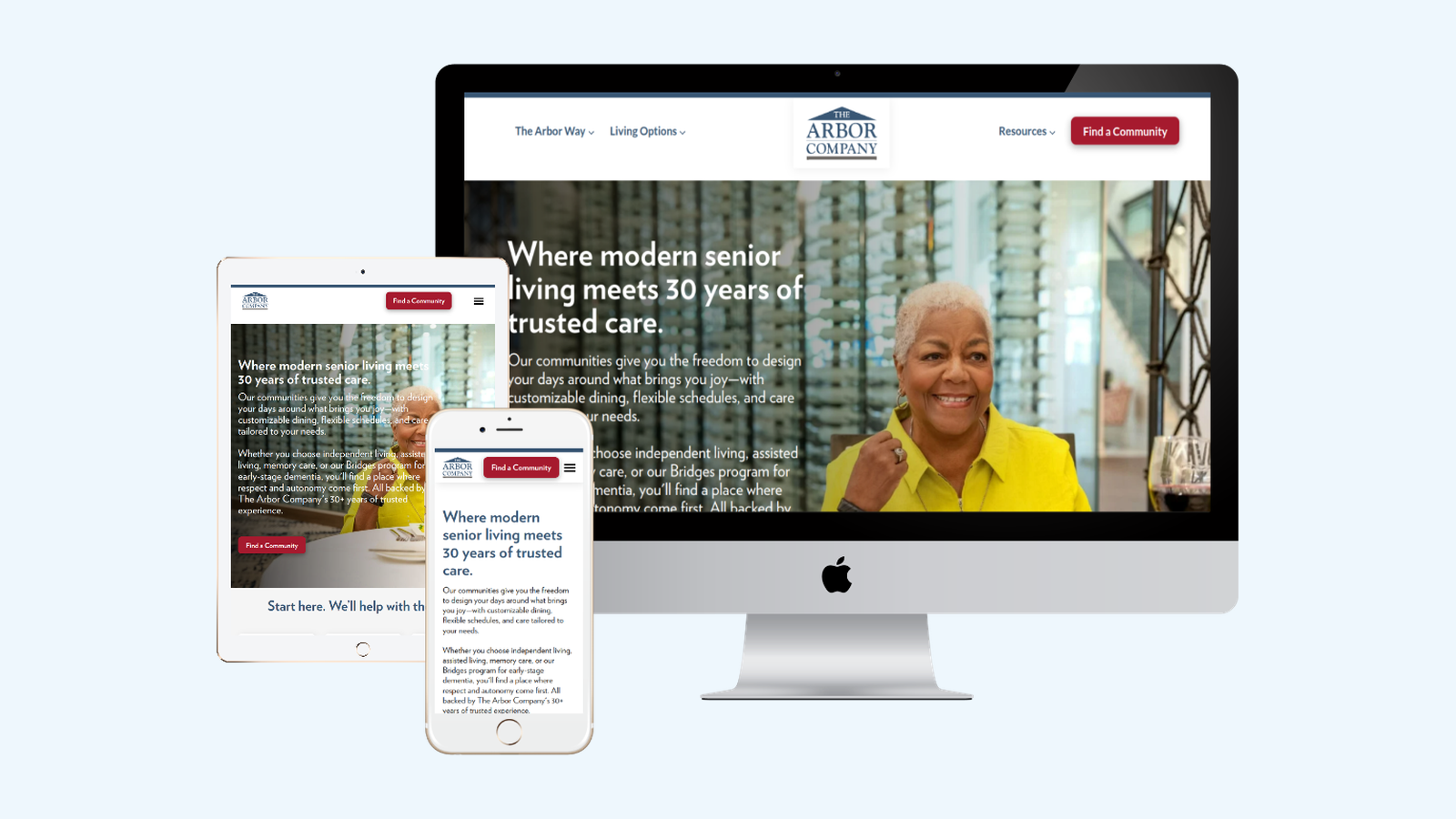 Senior Living website design example