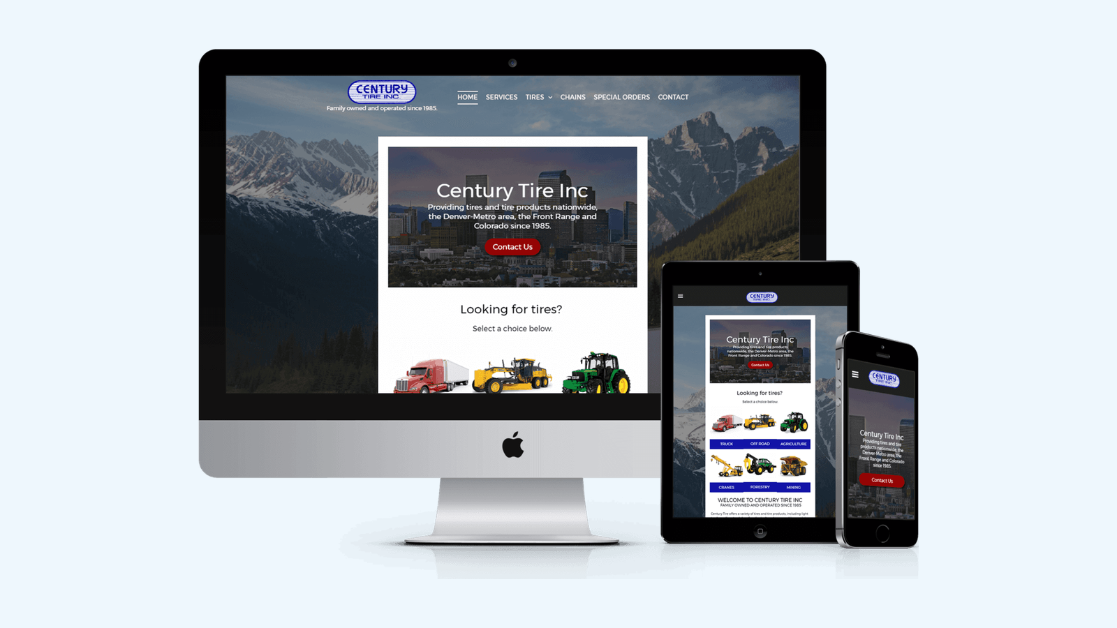 Tire Shops website design example