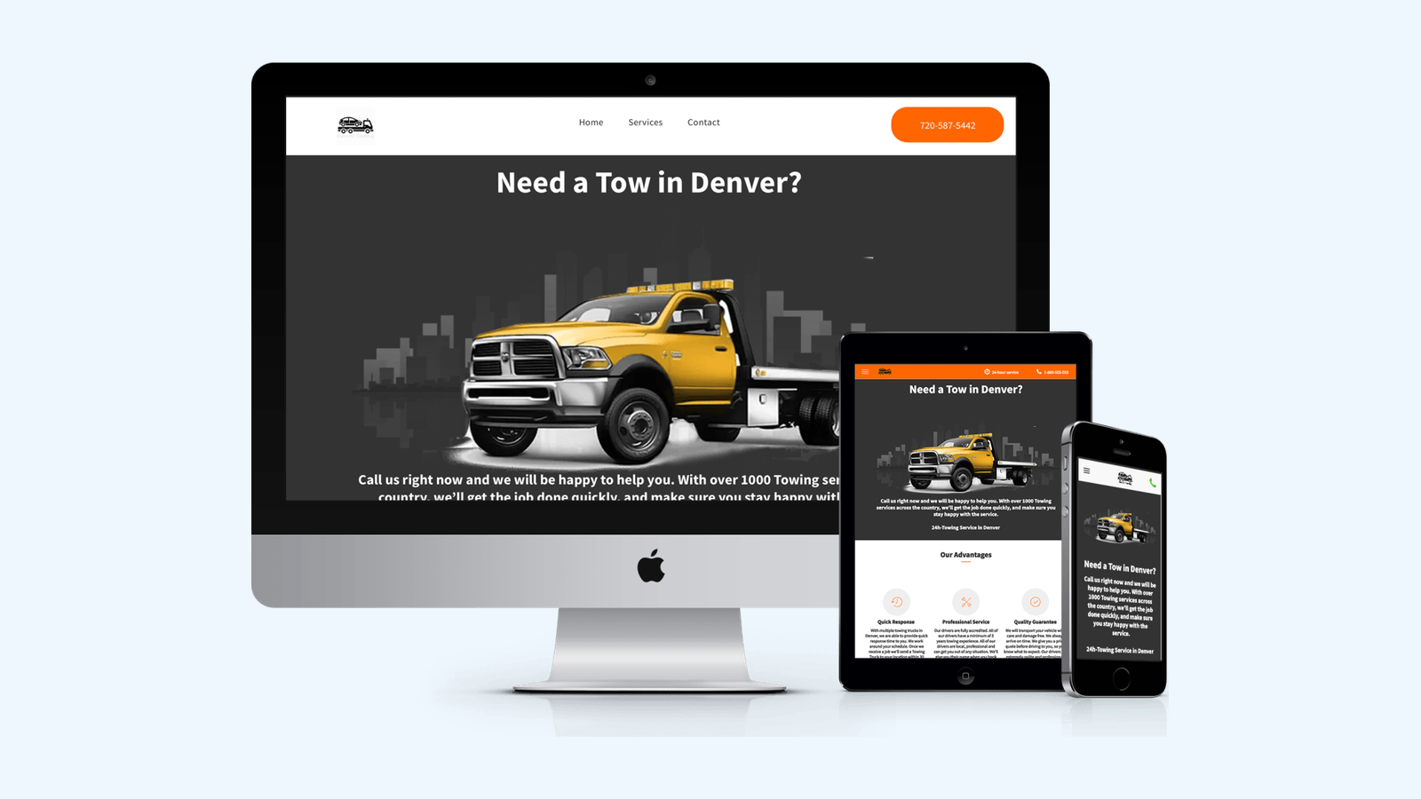 Towing website design example