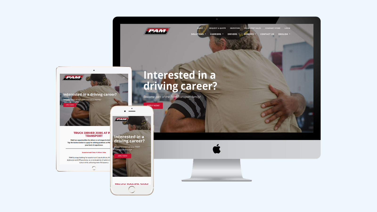 Trucking website design example