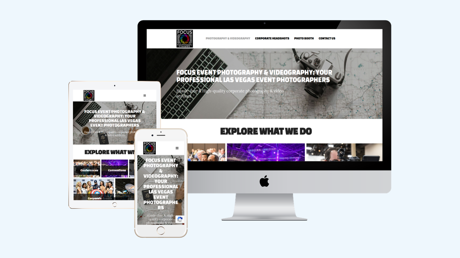 Videographers website design example