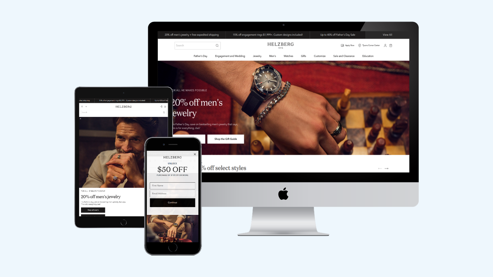Jewelry Stores website design example